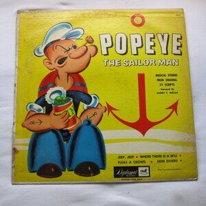 vintage 1950's 12" Vinyl Record: Popeye the Sailorman , Diplomat #5017